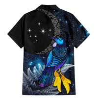 New Zealand Tui Bird Matariki Family Matching Mermaid Dress and Hawaiian Shirt Galaxy Fern With Maori Pattern LT03 - Polynesian Pride