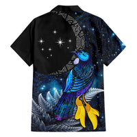 New Zealand Tui Bird Matariki Family Matching Puletasi and Hawaiian Shirt Galaxy Fern With Maori Pattern LT03 - Polynesian Pride