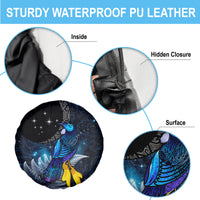 New Zealand Tui Bird Matariki Spare Tire Cover Galaxy Fern With Maori Pattern LT03 - Polynesian Pride