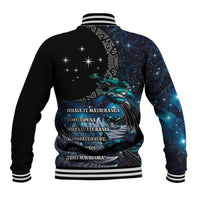 New Zealand Tui Bird Baseball Jacket Matariki Poetry Pattern Galaxy Style LT03 - Polynesian Pride