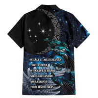 New Zealand Tui Bird Family Matching Mermaid Dress and Hawaiian Shirt Matariki Poetry Pattern Galaxy Style LT03 - Polynesian Pride