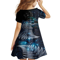 New Zealand Tui Bird Family Matching Summer Maxi Dress and Hawaiian Shirt Matariki Poetry Pattern Galaxy Style LT03 - Polynesian Pride