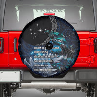 New Zealand Tui Bird Spare Tire Cover Matariki Poetry Pattern Galaxy Style