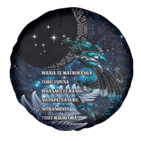 New Zealand Tui Bird Spare Tire Cover Matariki Poetry Pattern Galaxy Style