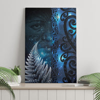 New Zealand Matariki Canvas Wall Art The Tribal Maori Face and Silver Fern LT03 - Polynesian Pride