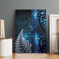 New Zealand Matariki Canvas Wall Art The Tribal Maori Face and Silver Fern LT03 - Polynesian Pride