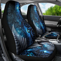 New Zealand Matariki Car Seat Cover The Tribal Maori Face and Silver Fern LT03 - Polynesian Pride