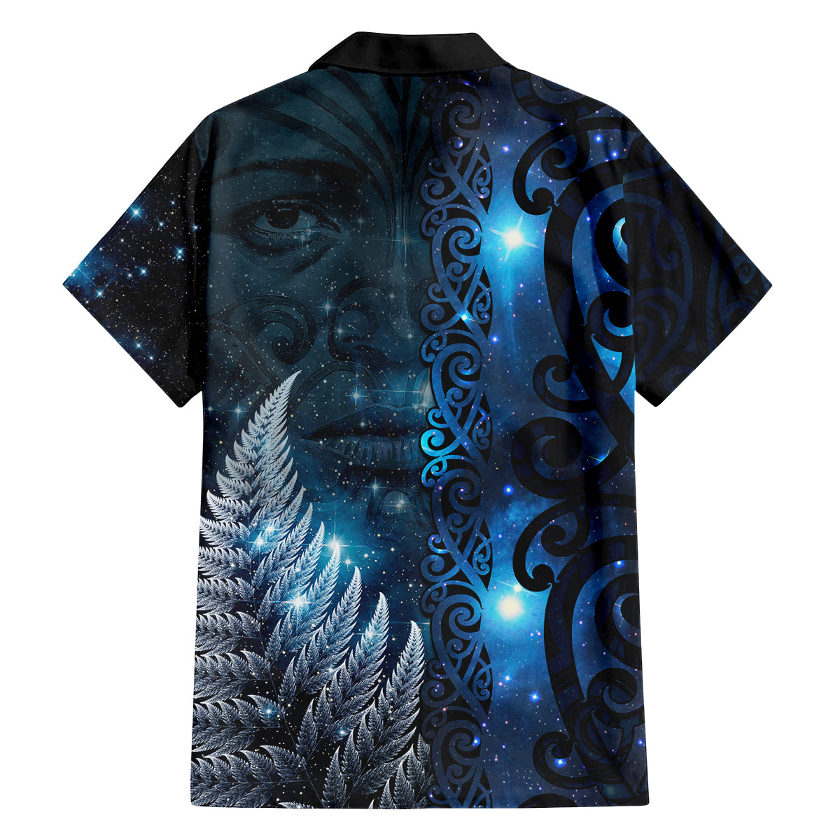 New Zealand Matariki Family Matching Off The Shoulder Long Sleeve Dress and Hawaiian Shirt The Tribal Maori Face and Silver Fern LT03 - Polynesian Pride