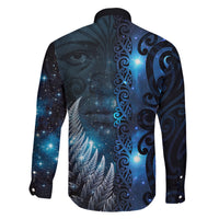 New Zealand Matariki Family Matching Summer Maxi Dress and Hawaiian Shirt The Tribal Maori Face and Silver Fern LT03 - Polynesian Pride