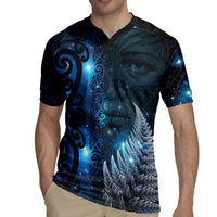 New Zealand Matariki Rugby Jersey The Tribal Maori Face and Silver Fern LT03 - Polynesian Pride
