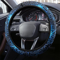 New Zealand Matariki Steering Wheel Cover The Tribal Maori Face and Silver Fern LT03 - Polynesian Pride