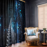 New Zealand Matariki Window Curtain The Tribal Maori Face and Silver Fern LT03 - Polynesian Pride