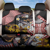 United States and American Samoa Together Back Car Seat Cover Bald Eagle and Polynesian Traditional Culture with Plumeria LT03 One Size Black - Polynesian Pride