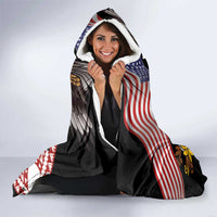 United States and American Samoa Together Hooded Blanket Bald Eagle and Polynesian Traditional Culture with Plumeria LT03 - Polynesian Pride
