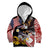 United States and American Samoa Together Kid Hoodie Bald Eagle and Polynesian Traditional Culture with Plumeria