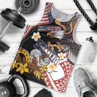 United States and American Samoa Together Men Tank Top Bald Eagle and Polynesian Traditional Culture with Plumeria LT03 - Polynesian Pride
