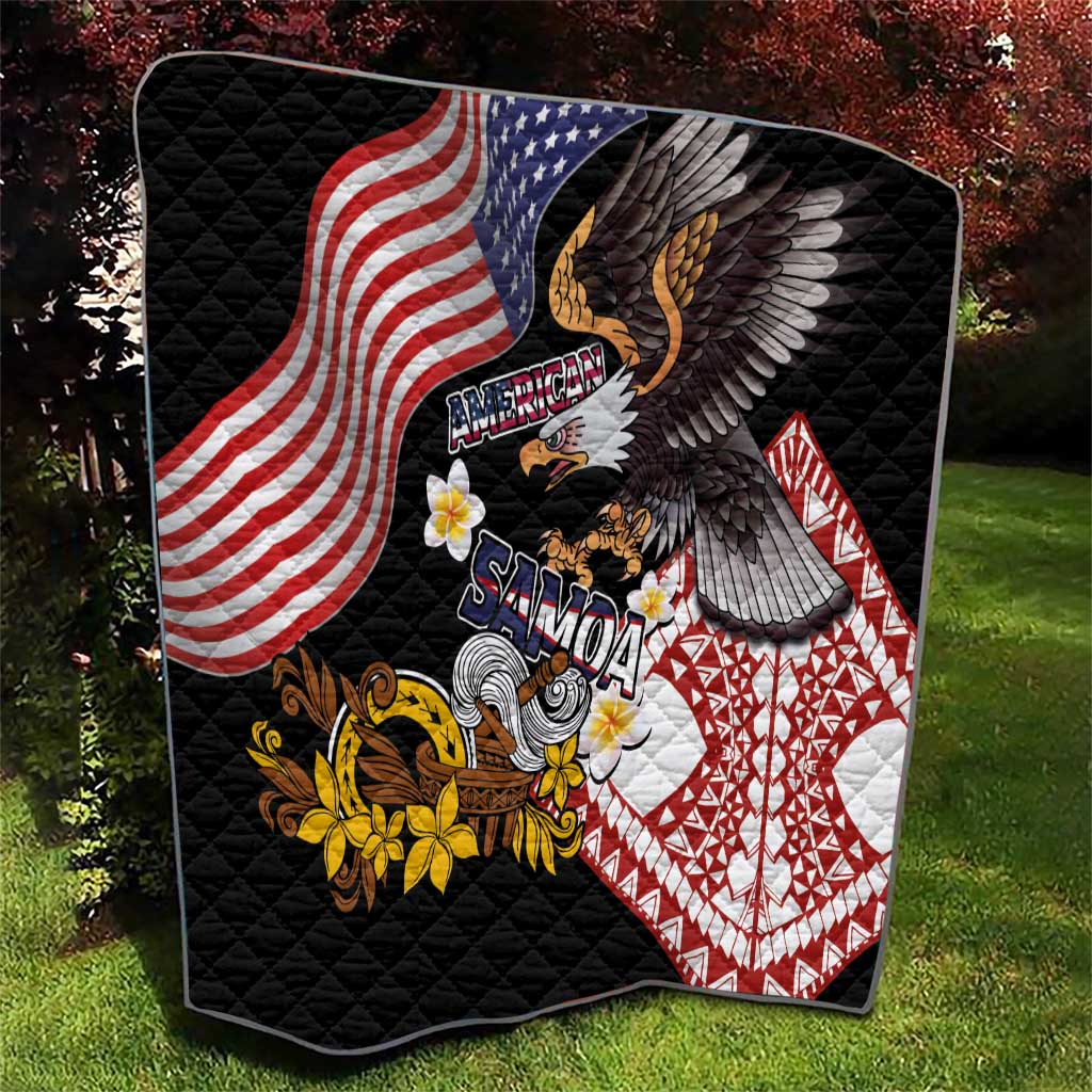 United States and American Samoa Together Quilt Bald Eagle and Polynesian Traditional Culture with Plumeria LT03 - Polynesian Pride