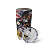 United States and American Samoa Together Tumbler Cup Bald Eagle and Polynesian Traditional Culture with Plumeria LT03 - Polynesian Pride