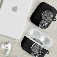 Hawaiian Traditional Tattoos AirPods Case Kakau Tribal Tropical Plant Motif Black Color LT03 - Polynesian Pride