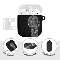 Hawaiian Traditional Tattoos AirPods Case Kakau Tribal Tropical Plant Motif Black Color LT03 - Polynesian Pride