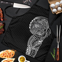 Hawaiian Traditional Tattoos Apron Kakau Tribal Tropical Plant Motif Black Color LT03 Black - Polynesian Pride