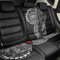 Hawaiian Traditional Tattoos Back Car Seat Cover Kakau Tribal Tropical Plant Motif Black Color LT03 - Polynesian Pride
