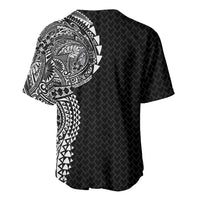 Hawaiian Traditional Tattoos Baseball Jersey Kakau Tribal Tropical Plant Motif Black Color LT03 - Polynesian Pride