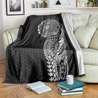 Hawaiian Traditional Tattoos Blanket Kakau Tribal Tropical Plant Motif Black Color LT03 Black - Polynesian Pride