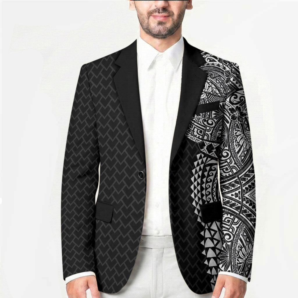 Hawaiian Traditional Tattoos Blazer Kakau Tribal Tropical Plant Motif Black Color LT03 - Polynesian Pride