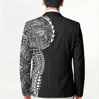 Hawaiian Traditional Tattoos Blazer Kakau Tribal Tropical Plant Motif Black Color LT03 - Polynesian Pride