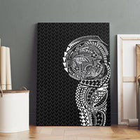 Hawaiian Traditional Tattoos Canvas Wall Art Kakau Tribal Tropical Plant Motif Black Color LT03 - Polynesian Pride