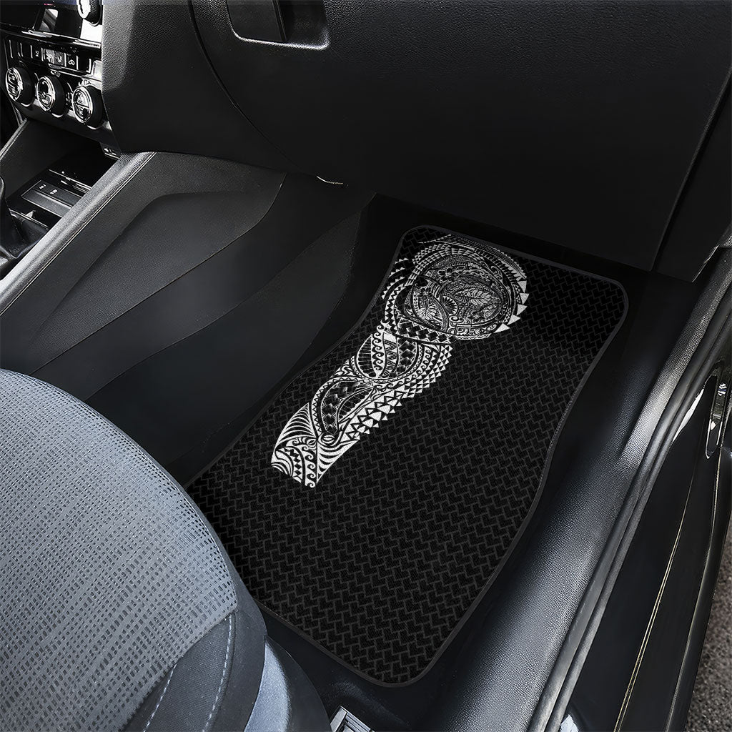 Hawaiian Traditional Tattoos Car Mats Kakau Tribal Tropical Plant Motif Black Color LT03 - Polynesian Pride