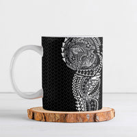 Hawaiian Traditional Tattoos Ceramic Mug Kakau Tribal Tropical Plant Motif Black Color LT03 Black - Polynesian Pride