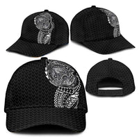 Hawaiian Traditional Tattoos Classic Cap Kakau Tribal Tropical Plants Motif Black Color