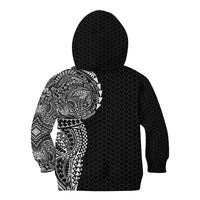 Hawaiian Traditional Tattoos Kid Hoodie Kakau Tribal Tropical Plant Motif Black Color LT03 - Polynesian Pride
