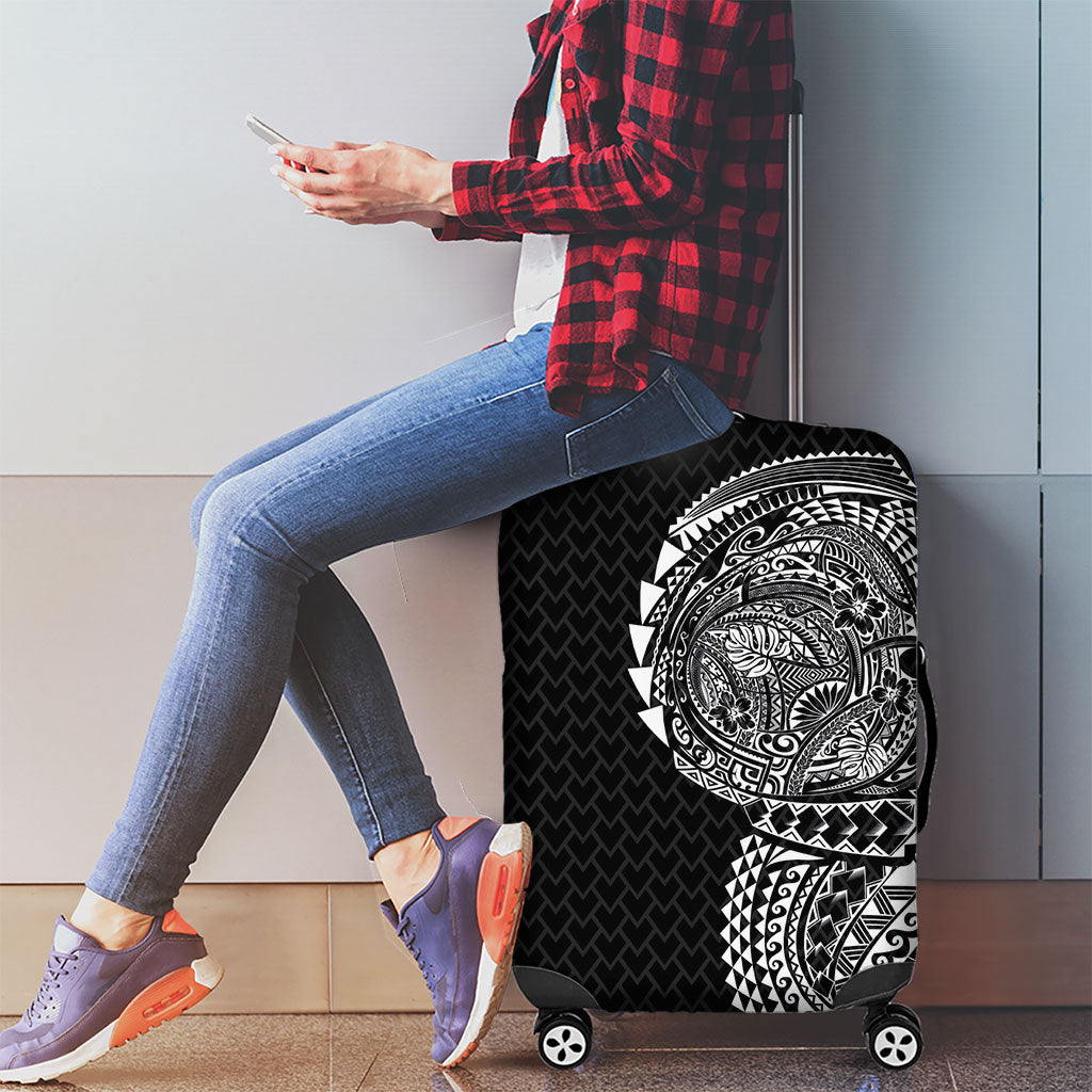Hawaiian Traditional Tattoos Luggage Cover Kakau Tribal Tropical Plant Motif Black Color LT03 - Polynesian Pride