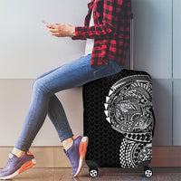Hawaiian Traditional Tattoos Luggage Cover Kakau Tribal Tropical Plant Motif Black Color LT03 - Polynesian Pride