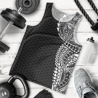 Hawaiian Traditional Tattoos Men Tank Top Kakau Tribal Tropical Plant Motif Black Color LT03 - Polynesian Pride