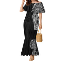 Hawaiian Traditional Tattoos Mermaid Dress Kakau Tribal Tropical Plant Motif Black Color LT03 Women Black - Polynesian Pride