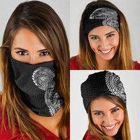 Hawaiian Traditional Tattoos Neck Gaiter Kakau Tribal Tropical Plant Motif Black Color LT03 - Polynesian Pride