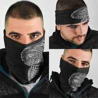 Hawaiian Traditional Tattoos Neck Gaiter Kakau Tribal Tropical Plant Motif Black Color LT03 - Polynesian Pride