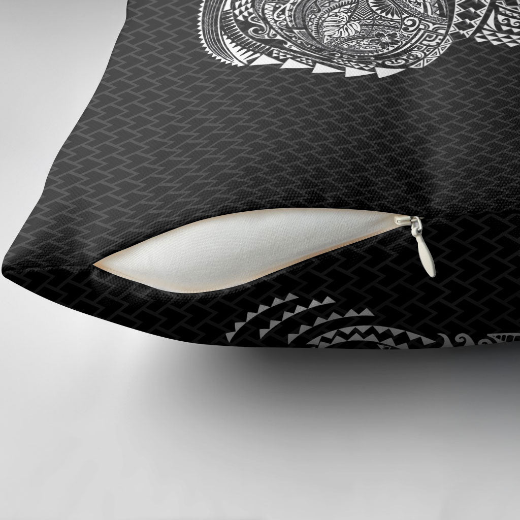 Hawaiian Traditional Tattoos Pillow Cover Kakau Tribal Tropical Plant Motif Black Color LT03 - Polynesian Pride
