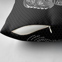 Hawaiian Traditional Tattoos Pillow Cover Kakau Tribal Tropical Plant Motif Black Color LT03 - Polynesian Pride
