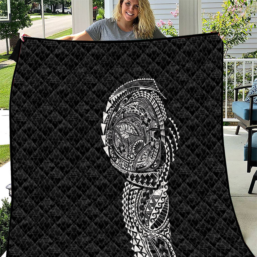 Hawaiian Traditional Tattoos Quilt Kakau Tribal Tropical Plant Motif Black Color LT03 Black - Polynesian Pride