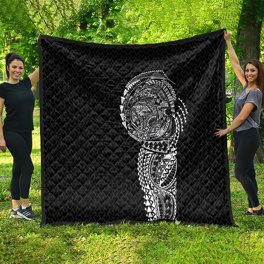 Hawaiian Traditional Tattoos Quilt Kakau Tribal Tropical Plant Motif Black Color LT03 - Polynesian Pride