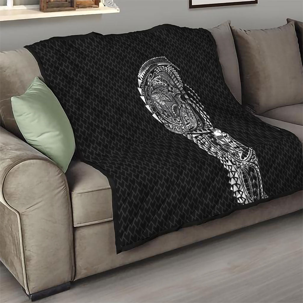 Hawaiian Traditional Tattoos Quilt Kakau Tribal Tropical Plant Motif Black Color LT03 - Polynesian Pride