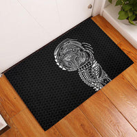 Hawaiian Traditional Tattoos Rubber Doormat Kakau Tribal Tropical Plant Motif Black Color LT03 - Polynesian Pride