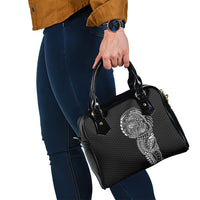 Hawaiian Traditional Tattoos Shoulder Handbag Kakau Tribal Tropical Plant Motif Black Color LT03 - Polynesian Pride
