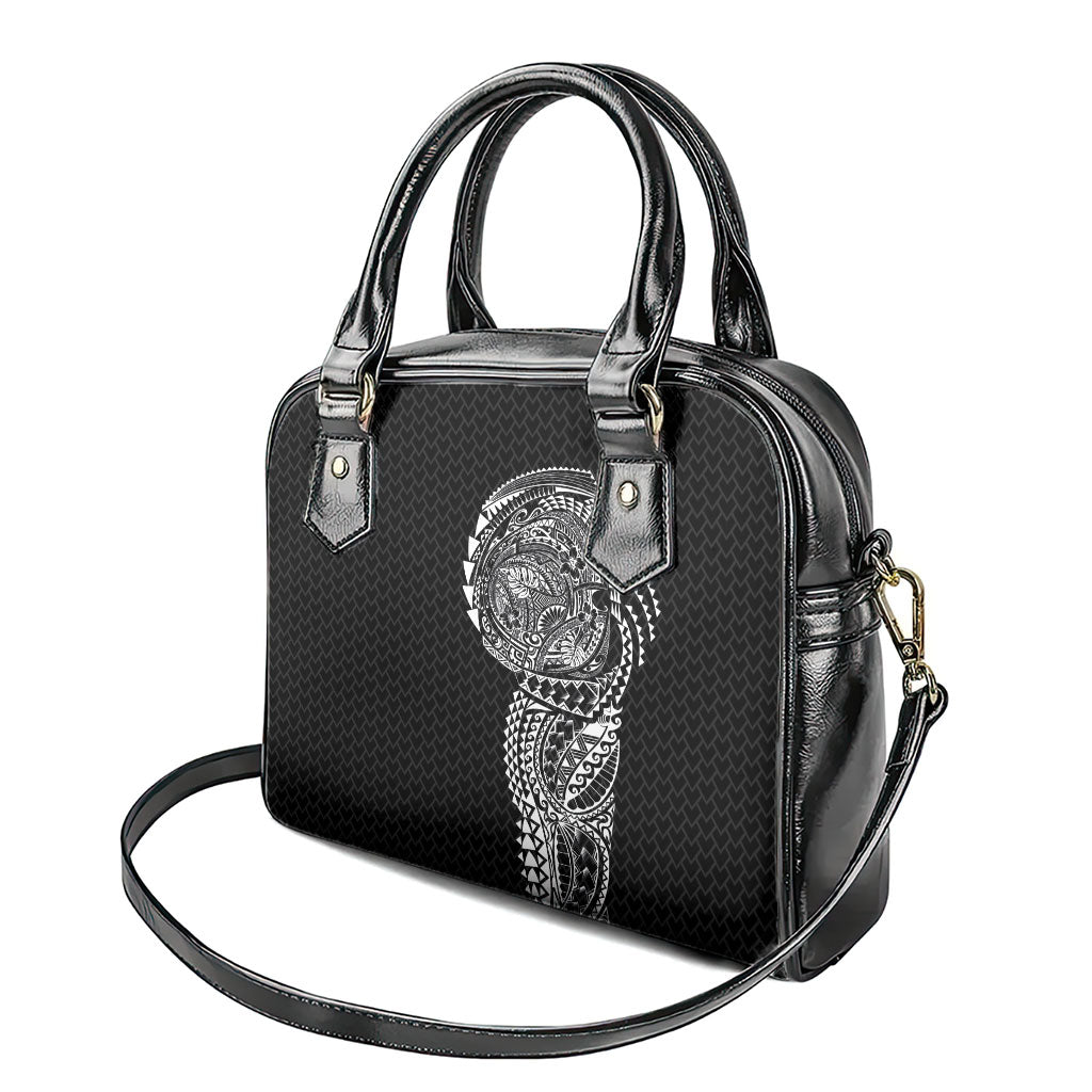 Hawaiian Traditional Tattoos Shoulder Handbag Kakau Tribal Tropical Plant Motif Black Color LT03 - Polynesian Pride