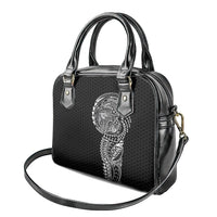 Hawaiian Traditional Tattoos Shoulder Handbag Kakau Tribal Tropical Plant Motif Black Color LT03 - Polynesian Pride